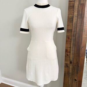 French Connection Cream and Black Dress‎ Size 2